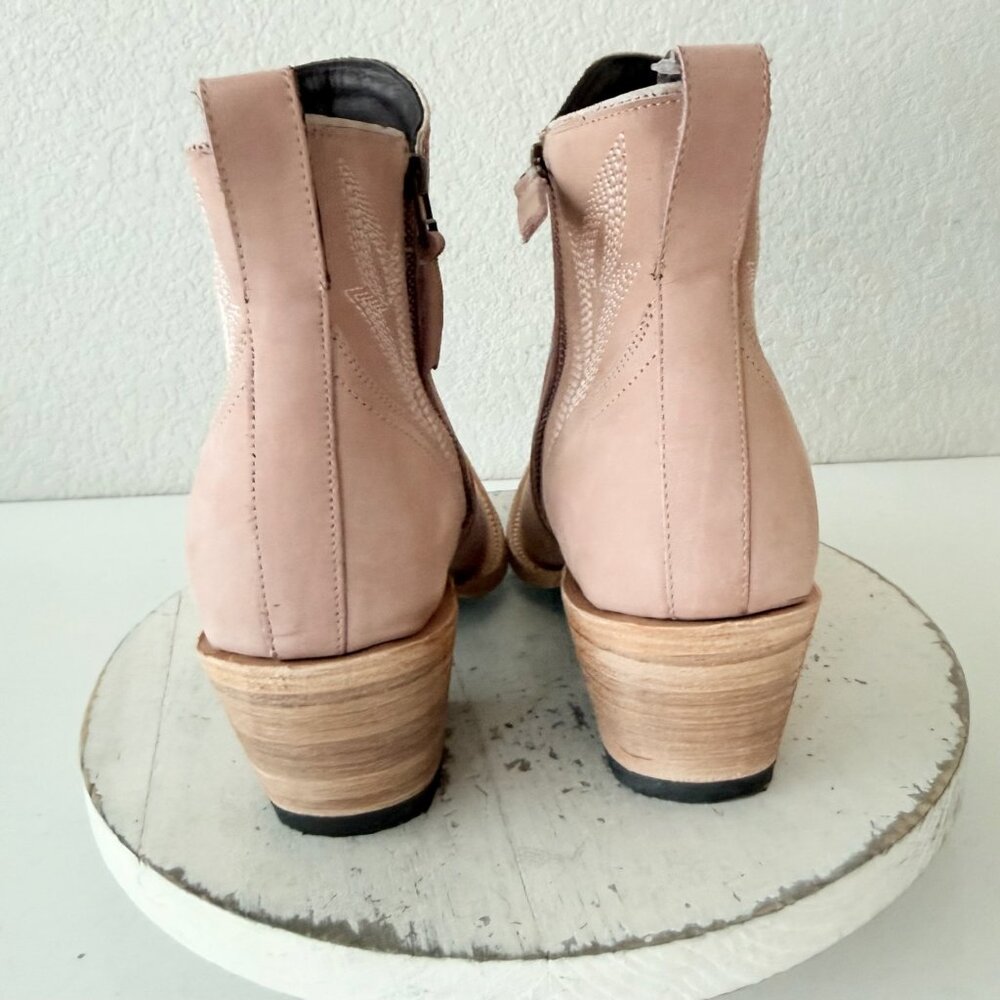 Lane Boots Gallatin Womens Cowboy Bootie Pink Western Short Boots Snip Toe 9.5 - Picture 3 of 12
